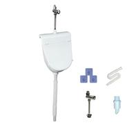 Urinoir Extérieur Sans Eau, Urinoir en Plastique avec Couvercle, Urinoir Mural pour Hommes avec Robinet de Chasse, pour Salles de Bains, Appartements, Locations, Jardins(White)