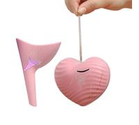 Urinoir Femme, Urinoir Féminin en Silicone Réutilisable, Portable pour Pipi Debout Femme,Toilette WC Accessoire,Appareil de Miction pour en Plein Air, Camping (Coeur rose pêche)