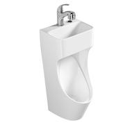 Urinoir Homme avec Lavabo et Robinet Rétractable, Urinoir Extérieur, Anti-éclaboussures, pour Garage, Karaoké, Prison, Bar, Hôtel, Boutique(White)