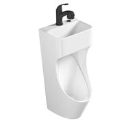 Urinoir Homme avec Lavabo et Robinet Rétractable, Urinoir Extérieur, Anti-éclaboussures, pour Garage, Karaoké, Prison, Bar, Hôtel, Boutique(Black)