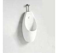 Urinoir Homme Mural Céramique Haute Densité, Gain de Place Ultra-Plat, Installation Flexible, Idéal Toilette Publique & Maison, Compatible Évacuation(Manual flush)