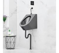 Urinoir mural à capteur automatique en acier inoxydable 304 pour homme, anti-déversement, utilisation nocturne, urinoirs de salle de bain en plein air pour hôtel commercial, garage, bar (drainage du