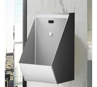 Urinoir mural à capteur automatique en acier inoxydable avec déodorant, design anti-éclaboussures et auto-rinçage pour toilettes publiques à fort trafic
