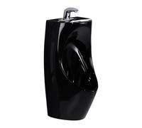Urinoir Mural à Capteur Homme en Céramique Urinoir for Hommes Anti-Déversement avec Lavabo Et Robinet à Capteur Urinoirs for Salle De Bain for Hommes Ceramic Urinal for Men Drainage Mural(Black)