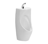 Urinoir Mural à Capteur Homme en Céramique Urinoir for Hommes Anti-Déversement avec Lavabo Et Robinet à Capteur Urinoirs for Salle De Bain for Hommes Ceramic Urinal for Men Drainage Mural(White)