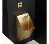 Urinoir Mural à Induction, WC Familial en Acier Inoxydable 304, Idéal pour Les Karaokés, Les Bars et Les Lieux de Divertissement(Gold)
