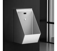 Urinoir mural automatique en acier inoxydable avec capteur de chasse d'eau - Solution hygiénique sans contact pour salle de bain pour homme et famille - Luminaire de toilettes intelligent et moderne