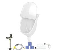 Urinoir Mural Avec Couvercle | Usine De Lavage Des Salles De Bain Avec Un Rusage Réglable Diverter & Tuyau | Toilettes À L'épreuve Des Débordements Pour RV, Dortoir, Véhicule, Garage, Camping, Arrière