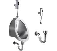 Urinoir mural en acier inoxydable 304 pour homme avec capteur intelligent | Usage commercial et domestique | Idéal pour garage, karaoké, bars | et solution hygiénique pour toilettes masculines