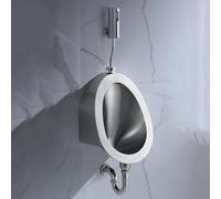 Urinoir mural en acier inoxydable pour hommes avec chasse d'eau à capteur intelligent - Idéal pour les espaces commerciaux, les karaokés, les bars, les prisons et les hôtels