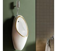 Urinoir mural en céramique avec capteur automatique - Design anti-déversement - Pour usage domestique, commercial et public