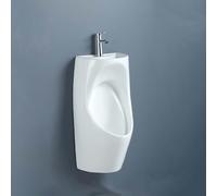 Urinoir mural en céramique avec lavabo et robinet anti-déversement pour maison, dortoir, abri de jardin, camping-car et magasin, toilettes compactes pour homme (36 x 35 x 74 cm)