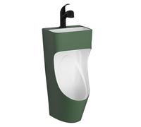 Urinoir mural en céramique pour homme avec design anti-déversement, comprend lavabo et robinet pour salles de bains, écoles, bars et toilettes