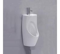 Urinoir mural en céramique pour homme avec lavabo et robinet, design anti-déversement, pour l'extérieur, dans les salles de bains, hôtels, garages et bars (blanc)