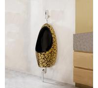 Urinoir Mural en Céramique pour Homme, Urinoir Automatique avec Chasse d’Eau Intelligente à Capteur, Design Pare-Éclaboussures, Urinoir Céramique pour Maison, Garage et Commercial(Floor-mounted)