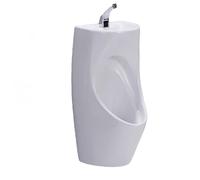 Urinoir mural en céramique, urinoir à chasse d'eau haute efficacité avec lavabo et robinet capteur, urinoirs for hommes anti-déversement Urinoir sanitaire(Wit,Floor Drainage)