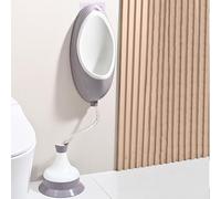 Urinoir mural en plastique anti-obstruction sans eau pour homme avec tuyau pour une utilisation en extérieur dans le jardin, le garage, l'abri de jardin - Solution de lavage universelle grise