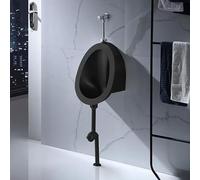 Urinoir mural pour homme en acier inoxydable 304 avec robinet de chasse à la main haute efficacité pour salle de bain hôtel toilettes blic design noir élégant