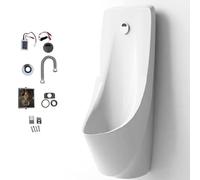 Urinoir mural pour homme en céramique anti-déversement automatique pour hôtels, bars, toilettes et salles de bains - Idéal pour une utilisation nocturne