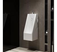 Urinoir mural pour hommes, en céramique, avec capteur intelligent, chasse d'eau manuelle et douchette bidet, anti-odeurs et anti-éclaboussures, pour salles de bains(Hidden sensor With spray gun)