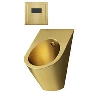 Urinoir mural pour hommes intelligents, urinoir mural haute efficacité en acier inoxydable, urinoir anti-débordement, toilettes verticales avec valve de chasse à capteur automatique,Gold