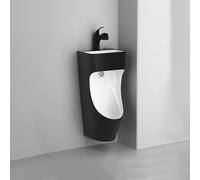 Urinoir Mural pour Hommes,Urinoir Commercial à Chasse D'eau en Céramique,avec Lavabo et Robinet,pour Toilettes Salles de Bains.(Green)