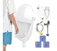 Urinoir Mural Pour Hommes, Urinoir De Salle De Bains Murinal À Lavage, Toilette De Salle De Bains Anti-Éclaboussures Réglable Avec Raccord Pour Robinet, Pour Dortoir Camping Car Arrière-Cour Garage Sa