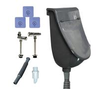 Urinoir mural sans eau avec couvercle, 28,5 x 18 x 38,5 cm, séparateur d'urine portable en polypropylène avec tuyau de vidange, valve de chasse cachée ou exposée, convient pour garçons et hommes