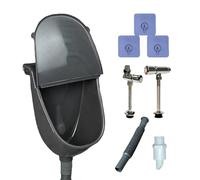 Urinoir mural sans eau avec couvercle, 28,5 x 18 x 38,5 cm, séparateur d'urine portable en polypropylène avec tuyau de vidange, valve de chasse cachée ou exposée, convient pour garçons et hommes