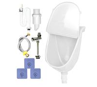 Urinoir Murale,Urinoir Extérieur Fixé au Mur avec Abattant | Toilette De Salle De Bains Anti-Éclaboussures Réglable Avec Raccord Pour Robinet,Pour Dortoir Camping Car Arrière-Cour Garage