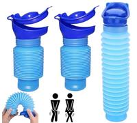 Urinoir Portable 2 Pièces Urinoir d'urgence Rétractable, Mini Toilette Portable pour Camping, Voiture, Extérieur, Voyages - Urinoir Unisexe 750 ML