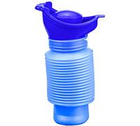 Urinoir Portable 750 ML, Urinoir Rétractable Enfants et Adultes pour Camping Voyage Extérieur et Voiture - Bleu