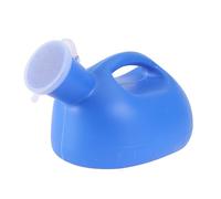 Urinoir Portable avec Couvercle et Entonnoir pour Hommes 2000ml | PE Bleu, Poignée Ergonomique, Stabilité Debout, pour Voyage et Camping, Embout Trapézoïdal Couleur Aléatoire