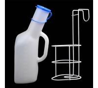 Urinoir portable pour homme de 1000 ml avec couvercle et support pour camping, hôpital et personnes âgées