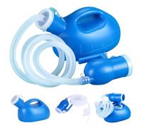 Urinoir portable pour hommes, bouteille d'urine anti-déversement de 2000 ml/68 oz avec échelle et couvercle, urinoir masculin avec 63 tubes longs, bouteilles de pipi pour hommes, camionneurs voitu
