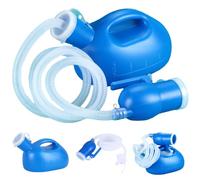 Urinoir portable pour les hommes, 2000 ml / 68 oz Bouteille d'urine à épreuve du déversement avec échelle et couvercle, urinoir masculin avec 63 tubes longs, bouteilles pipi pour les camionneurs auto