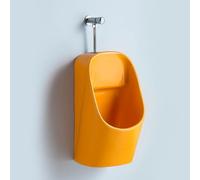 Urinoir pour Enfants Garçons avec Tuyau et Robinet de Chasse, Urinoir D'apprentissage de la Propreté pour Garçons, Urinoir Mural en Céramique, pour Maternelle(Yellow)