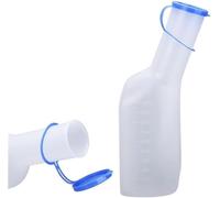 Urinoir pour homme à long col avec couvercle anti-fuite - Bouteille d'urine portable pour voyage, urgence, lit, camping - 1 000 ml