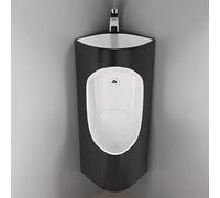 Urinoir pour homme Urinoirs en céramique pour hommes, Urinoir d'angle domestique/commercial avec lavabo, pour hôtel/bar/usine/magasin(Black (A))