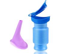 Urinoir Rétractable Unisex 750ml - avec Entonnoir Violet Anti-Fuite | Bouteille à Urine Réutilisable pour Adulte & Enfant | Parfait pour Voiture, Camping, Voyage, Embouteillages, Fêtes et Hôpital