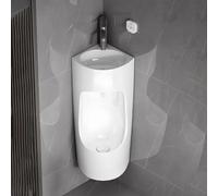 Urinoir Salle De Bain Urinoir Mural En Céramique Urinoir Commercial Avec Robinet Rétractable Et Lavabo, Pour Maisons, Centres Commerciaux, Écoles, Toilettes Publiques