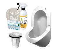 Urinoir sans eau encastrable TI'PI blanc + kit valve parachute + pack entretien