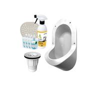 Urinoir sans eau encastrable TI'PI blanc + kit valve parachute + pack entretien