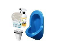 Urinoir sans eau encastrable TI'PI bleu + kit valve parachute + pack entretien