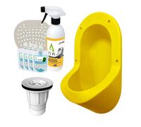 Urinoir sans eau encastrable TI'PI jaune + kit valve parachute + pack entretien