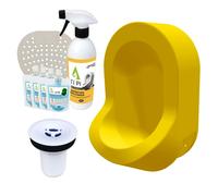 Urinoir sans eau mural TI'PI jaune + kit valve bec de canard + pack entretien