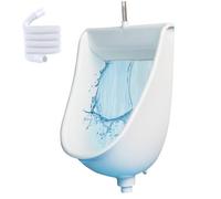Urinoir sans eau, Urinal pour les hommes Mont mural 9.5x12.6x18.5 pouces Proof PP Urin mâle avec 59 tuyaux et trou d'entrée d'eau anti-blogging lourds pour école temporaire de salle de bain, urinoirs