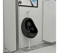 Urinoir Suspendu avec Valve de Chasse d'Eau Céramique Noir Salle d'Eau vidaXL