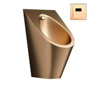 Urinoir Suspendu en Acier Inoxydable 304, avec Capteur, avec Bonde de Vidange, pour Bars et Aéroports(Brass)