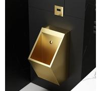 Urinoir Suspendu en Acier Inoxydable, Urine à Capteur Intelligent pour Hommes, pour Bar, Salle de Bain, Hôtel, Boutique(Gold)